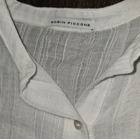 Robin Piccone Michelle Mandarin Collar Cover-Up Caftan Sz S Gauzy, Beach,Casual - Picture 15 of 16